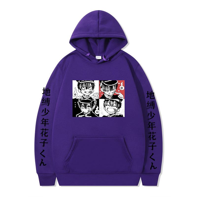 Japanese Animation Toilet-Bound Hanako-kun Hoodies Print Sweatshirt Unisex Autumn Winter Fleece Streetwear Tops Sudaderas