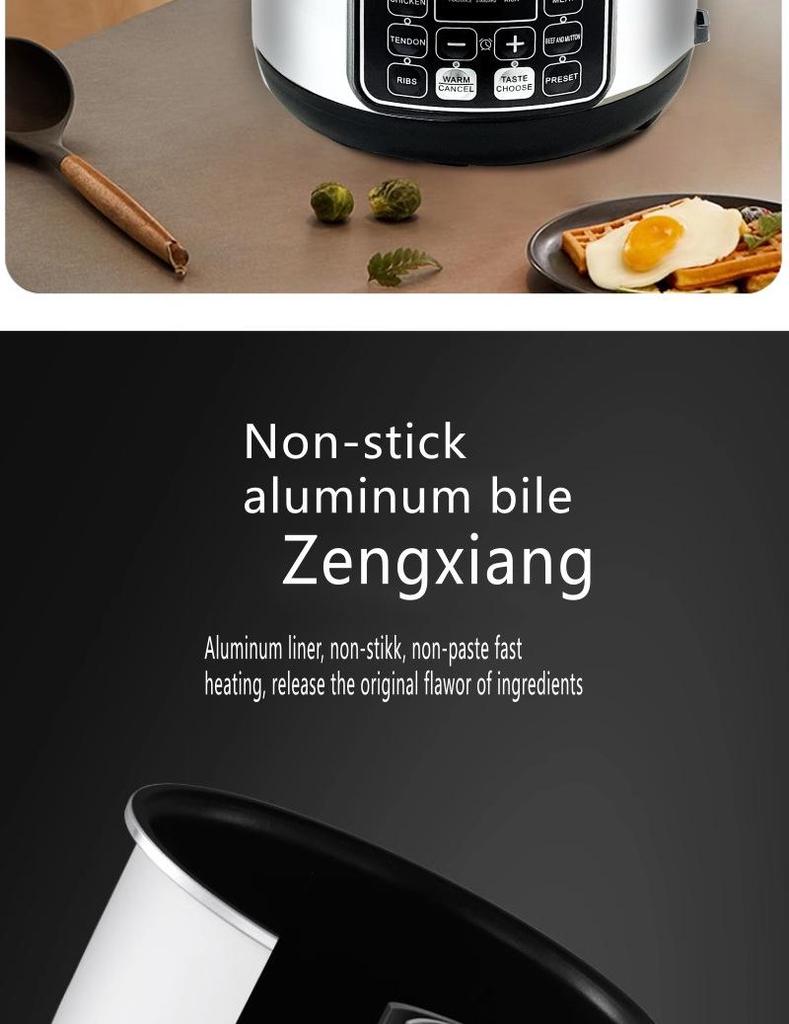 6L Explosion-Proof Pressure Cooker: Thickened, Large Capacity, Multifunctional with Preset Timing for Household Use