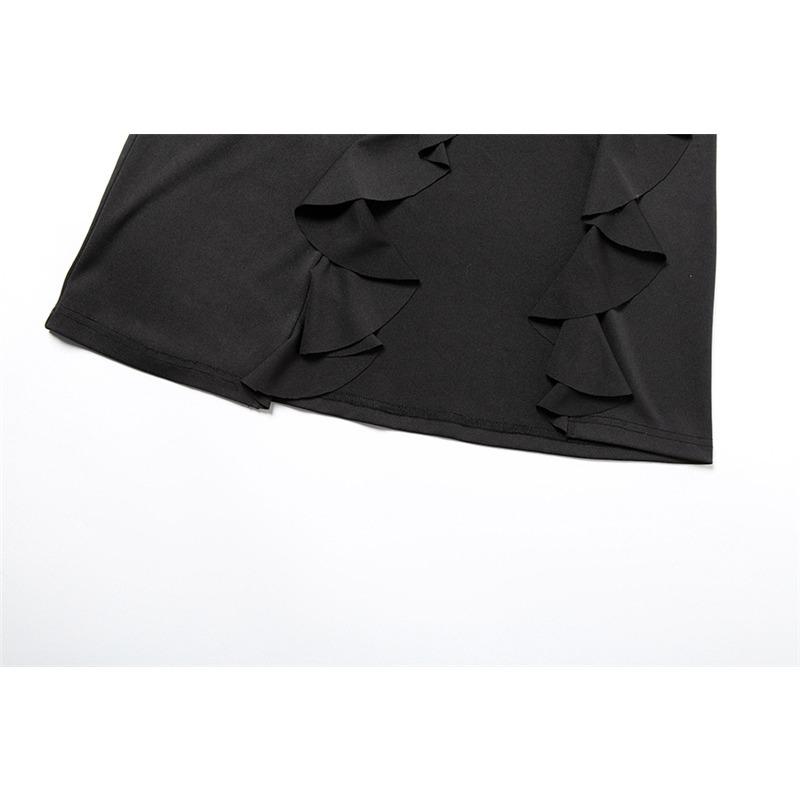 Ladies Spice Street Irregular Design Lace Patchwork See-through Backless Dress