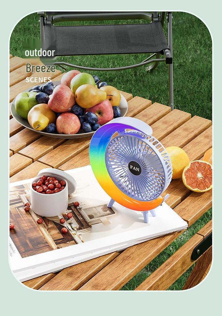Rechargeable RGB Desktop Fan: High-Performance, Portable, for Home and Office Use