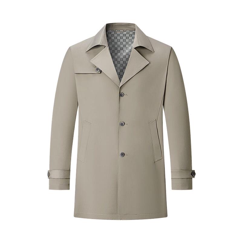 SEPTWOLVES Men's Versatile Lapel Twill Trench Coat