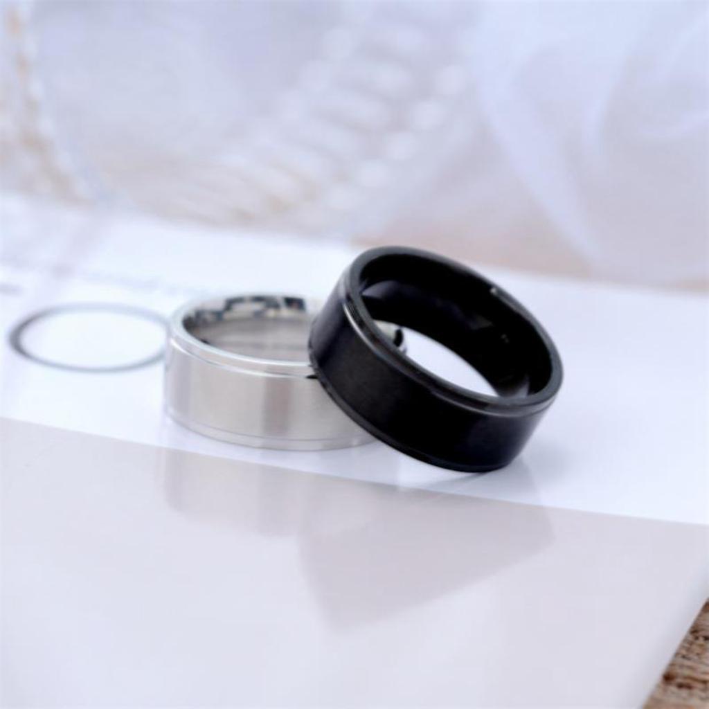 Neutral Couple Titanium Steel Frosted Ring