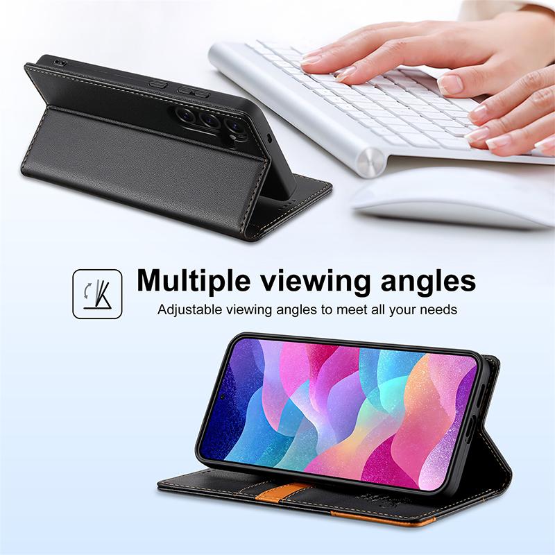 Luxury Wallet Magnetic Leather Case For Samsung Galaxy S25 FE S24 Ultra S23 Plus S22 S21 A15 A16 A17 A26 A36 A56 A55 A54 A35