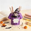 Cute Bat Pen Holder Witch Holder, Resin Desk Organizer, Makeup Brush Halloween Organizer Cartoon Stationery Storage Container for Office School