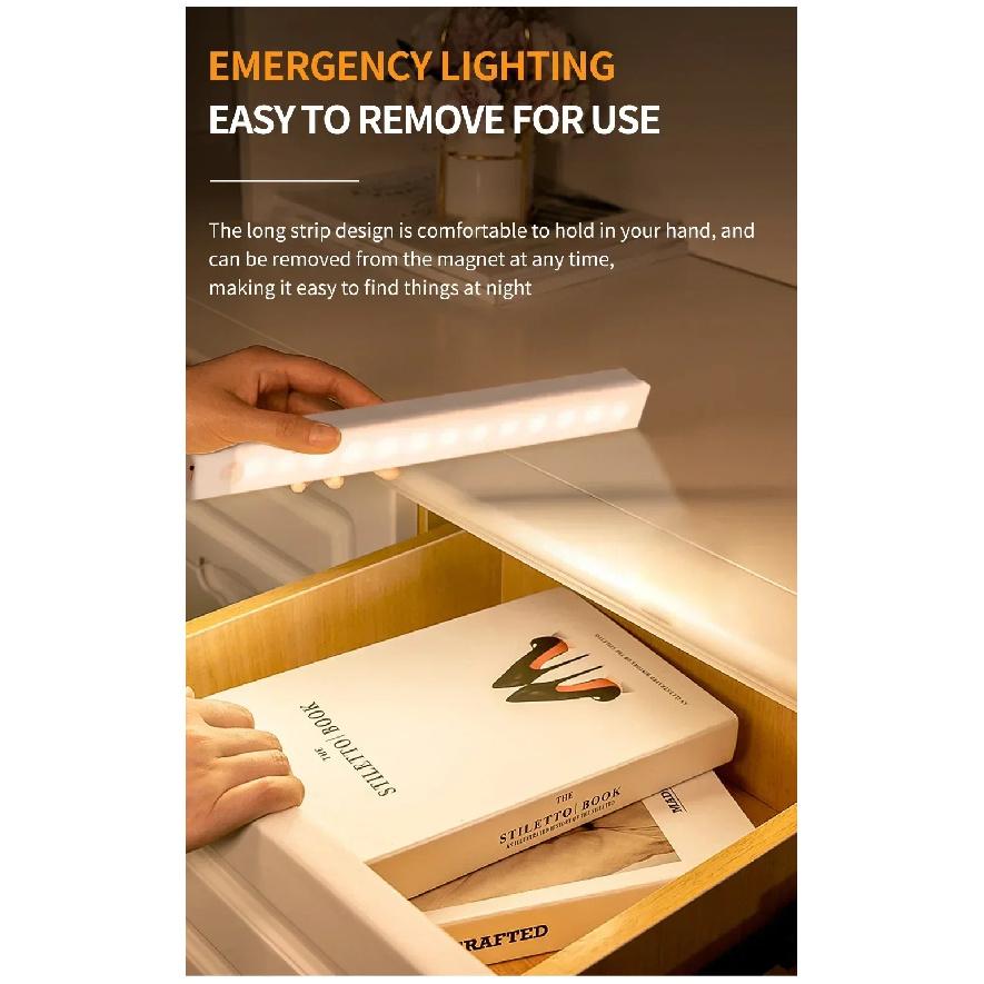 Motion Sensor LED Cabinet Light Rechargeable Versatile Use Portable Cordless Magnetic for Kitchen Bedroom Detector Light