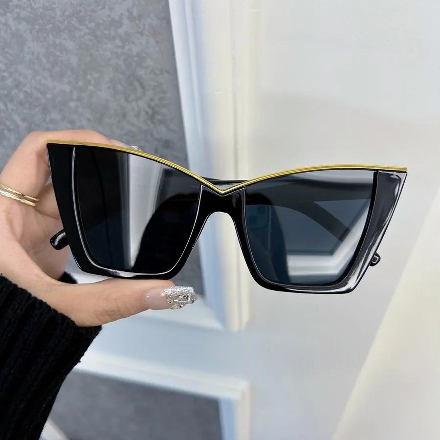 Designer Cat Eye Sunglasses Women Men Cool Brand Square Sun Glasses Big Frame Mirror Trendy Oculos De Sol