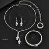 Wedding Accessories, Earrings, Necklaces, Bracelets, Rings, Four-Piece Wedding Dress Accessories, Light Luxury Zircon.