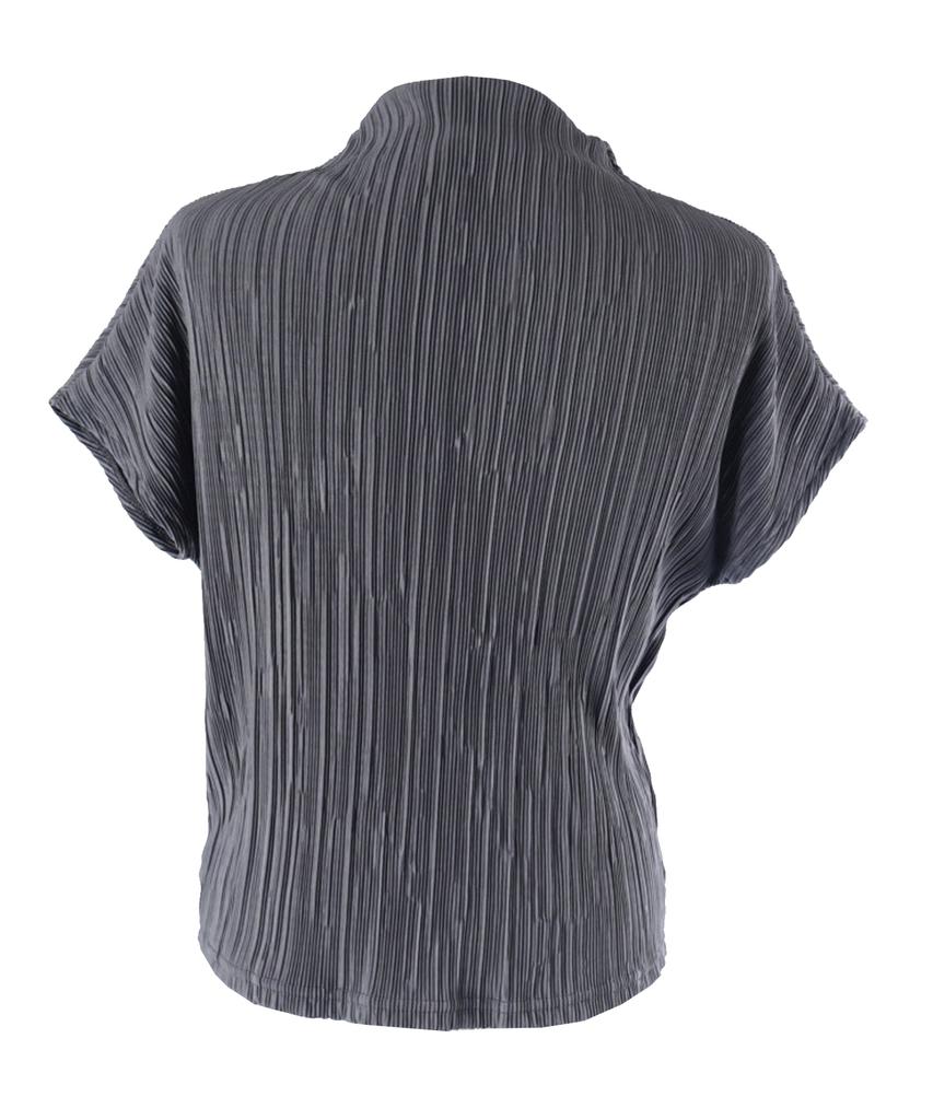 STARRYEYED Daily Pleated Cap Sleeve Blouse Top (Charcoal)
