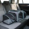 Portable Feline Travel Bag Multi-Entry Expandable Pet Carrier Mesh Pet Travel Carrier Easy to Clean Included Tether for Outdoor