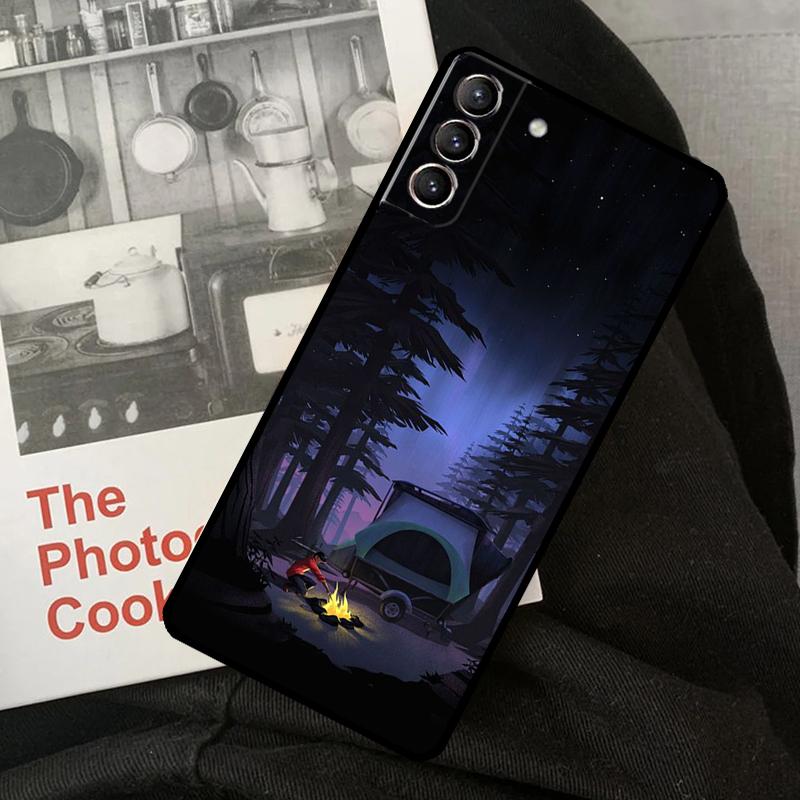 Nature Camping Art Phone Case For Samsung Galaxy S22 S23 S24 Ultra S20 S21 S24 FE S9 S10 Plus Note 10 20 Ultra