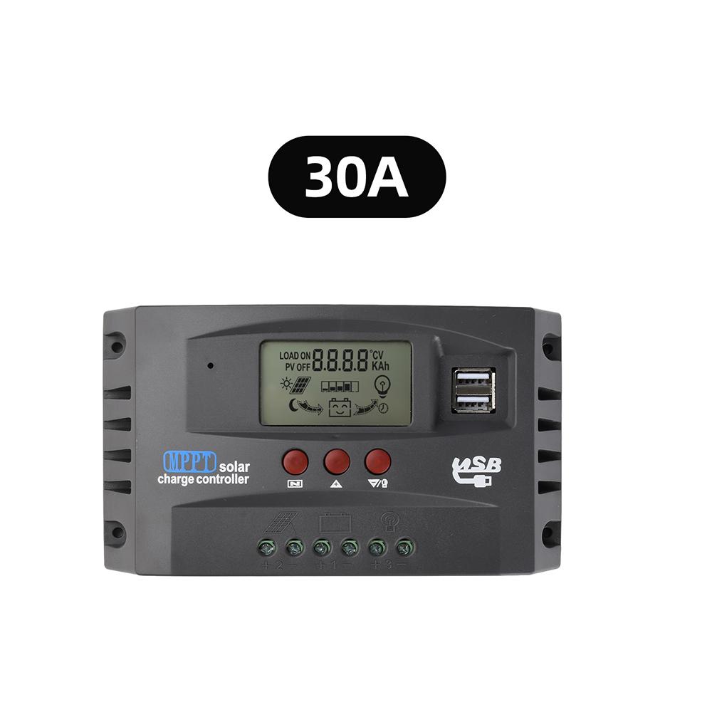 MPPT Solar Charge Controller 12V 24V Solar Panel Battery Charger 30A 60A 100A Dual USB LCD Display Regulator