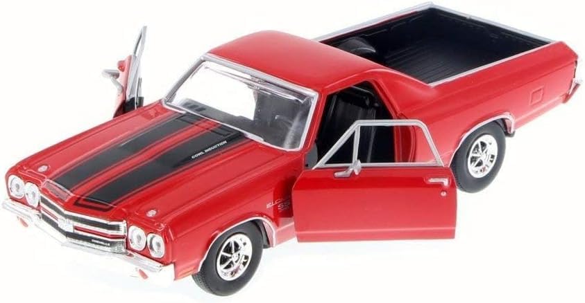MOTORMAX Chevrolet El Camino 1/24 Scale Diecast Model Car, EL CAMINO SS 396 1970 (Red) [Parallel Import]