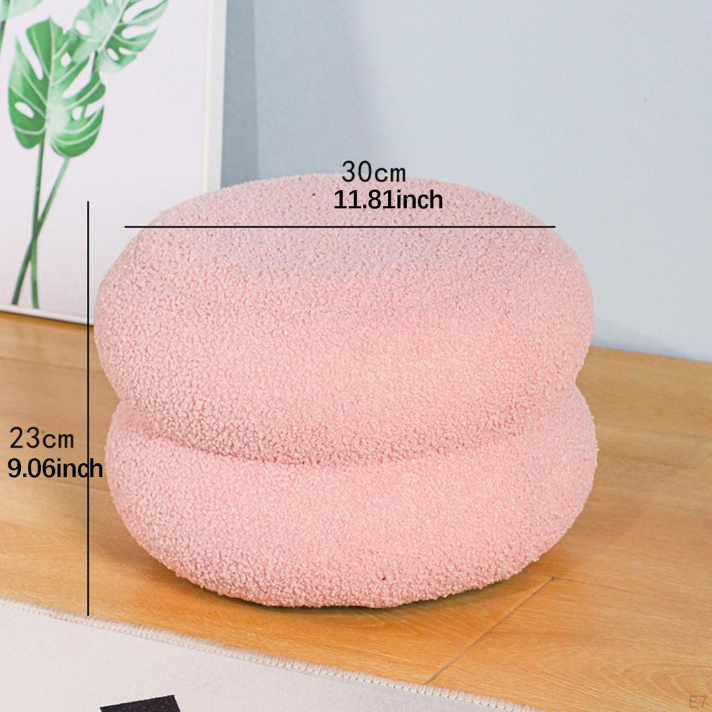 Dekorativní kulatá otomanová stolička, stabilní a pohodlná pro pohovku, podnožka, obouvání