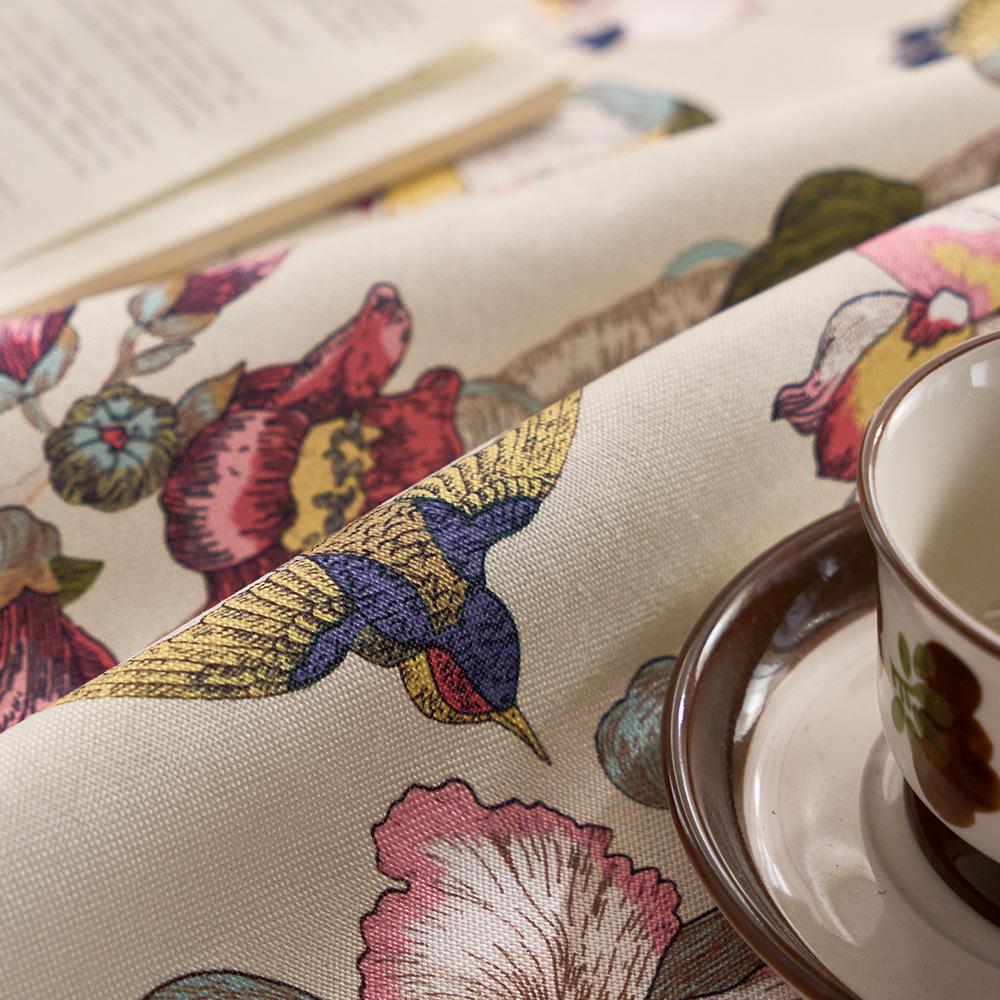 Retro Papagei Tischdecke, Hochwertiges Gefühl von Blume und Vogel Atmosphäre, Tischdecke, Couchtischbezug, Ländliche Tischdecke