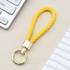 High Quality PU Braided Rope Car Keychain Simple Water Cup Pendant School Bag Keychain Motorcycle Key Ring Ring