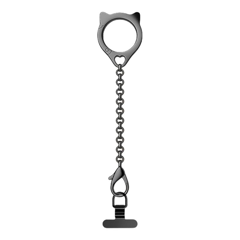 

Metal Phone Straps Strong Rings Holder Secure Not Slip Lanyard Multiple Use Phone Lanyard Easy to Use for Mobile Devices чёрный