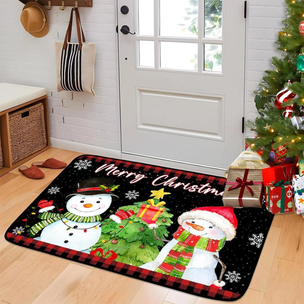 Christmas Doormat, Merry Christmas Decorative Rug, Indoor/Outdoor Entry Mat, Durable and Easy-to-Clean Home Decor