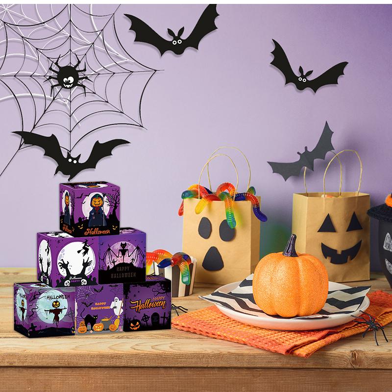 6/12/18PCS Halloween Candy Box Pumpkin Ghost Packing Box for Snack Cookie Trick Or Treat Kids Gift Halloween Gifts Decoration