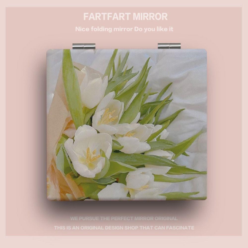 

High-definition Portable Pocket Folding Small Mirror Folding 2-face Makeup Mirror Ladies style 4