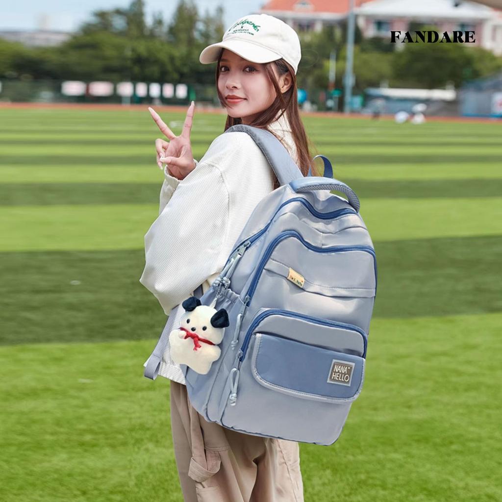 FANDARE Damen Rucksack mit großer Kapazität, leicht, für Schule und Pendeln, Unisex, Mädchen, Lässig, Beliebt, Stilvoll, Niedliches Enten Design, Hellblau,