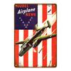 Vintage Airplane Metal Signs Fighter Jet Plane Posters Retro Aircraft Plate Metal Plaque Painting Living Room Home Wall Decor