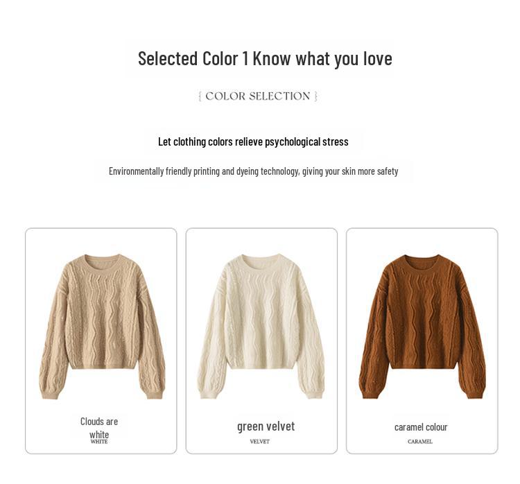 Double-Strand Tassel Round Neck 100% Pure Cashmere Sweater for Autumn/Winter 2024 - Loose Fit, Light Luxury Style for Women