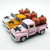 Vintage Halloween Alloy Truck Model with Pumpkins and Figurine for Holiday Decor