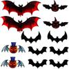 12PCS 3D Colorful Bat Halloween Wall Stickers Party Decorations