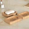 Soap Box Holder High Durability Not Easily Deformed Soap Dish Easy To Clean Bamboo Case Tray Decorative Wooden Soap Drain Holder