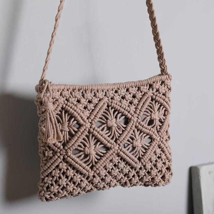 2025 Woven Tassel One-Shoulder Crossbody Clutch