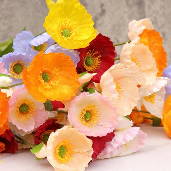 Artificial Flower for Vase Realistic Faux Silk Flower Bouquet with 3 Heads Blooms And 1 Bud for Home Wedding Party Decoration Table Centerpiece