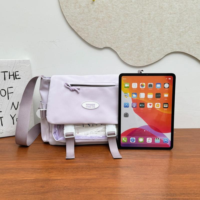 College Style Women's Crossbody Bag Student's Large Capacity Messenger Bag Color Contrast Shoulder Bag