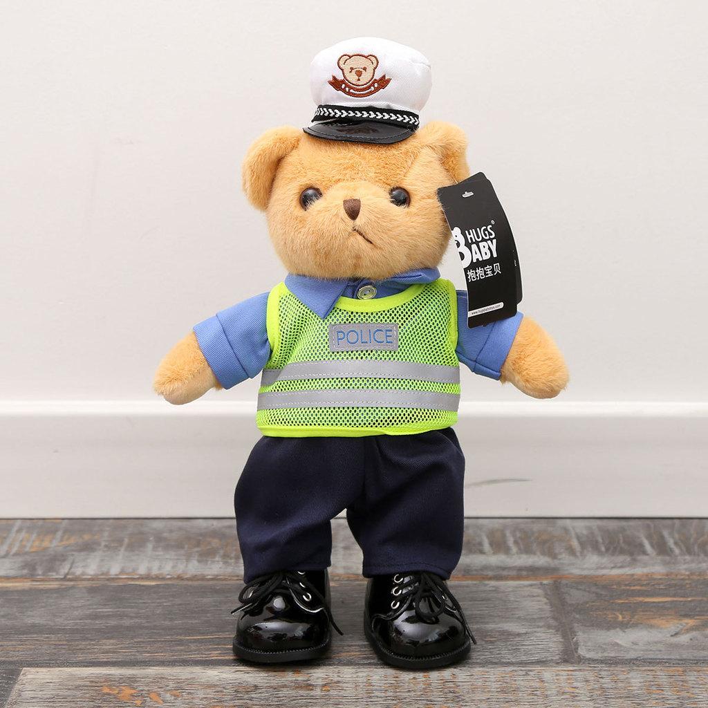 Police Bear Teddy German Shepherd Cute Animal Plush Toy With Rope For Collectors