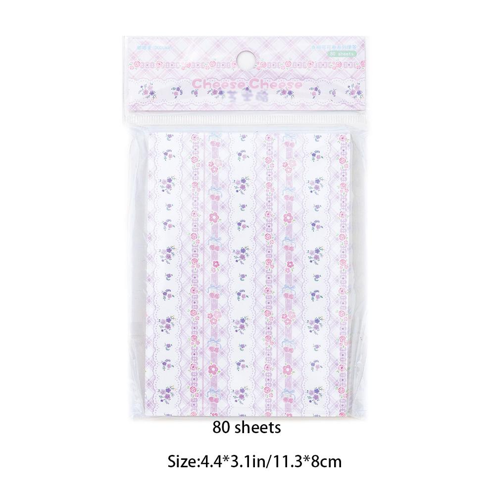 

80 sheets Fragmented pastoral style sticky note paper, European and American floral style hand tent base material