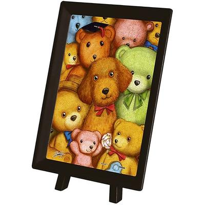 Pin2 Chonimi Poodle a Medvídek Puzzle Plastové PO150-P1007 + Stojan Náhodné Dodání, 150 Dílků, Smíšené Barvy