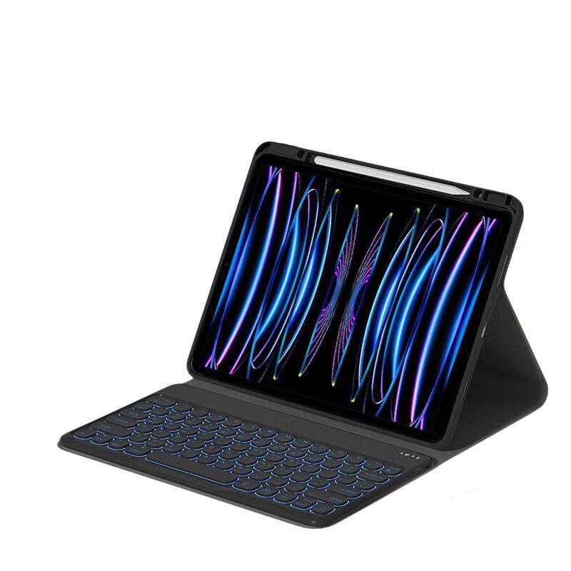 Custom Capacitive Anti-Ghosting BT Wireless Silicone Keyboard Case Magnetic Pen Slot Mouse Combo iPad Pro 12.9 Inch ROHS No