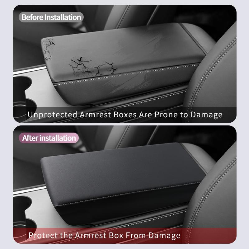 Car Center Console Armrest Pad  For Tesla Model 3 Highland / Model Y Juniper ABS Armrest Box Protective Cover Auto Accessories