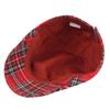 Short Brim Plaid Beret Cap Retro Women Artist Hat Simple Cloth Painter Cap  Work