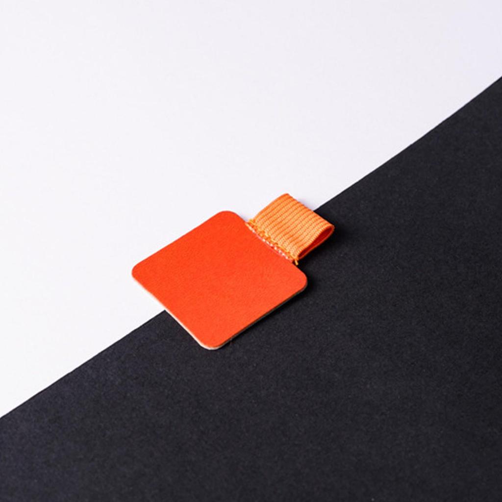 Creative PU Leather Self-Adhesive Pen Clip & Elastic Band Holder for Notebooks and Tablets