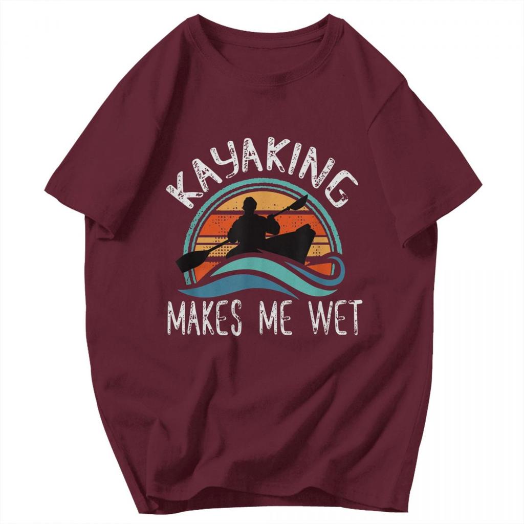 Men T Shirt Kayaking Gets Me Wet Vintage Retro Cotton Y2K Graphic Quality Unisex Clothing T Shirts