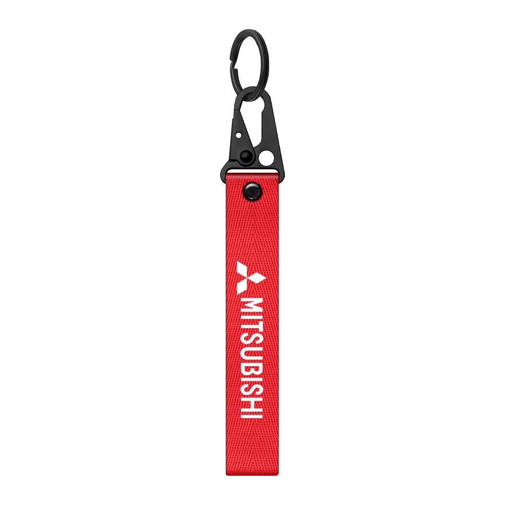 3D Metal Leather Car Styling Emblem Keychain Auto Key Rings for Mitsubishi Lancer 10 Xpander Pajero 4 Montero V73 Evolution Evo