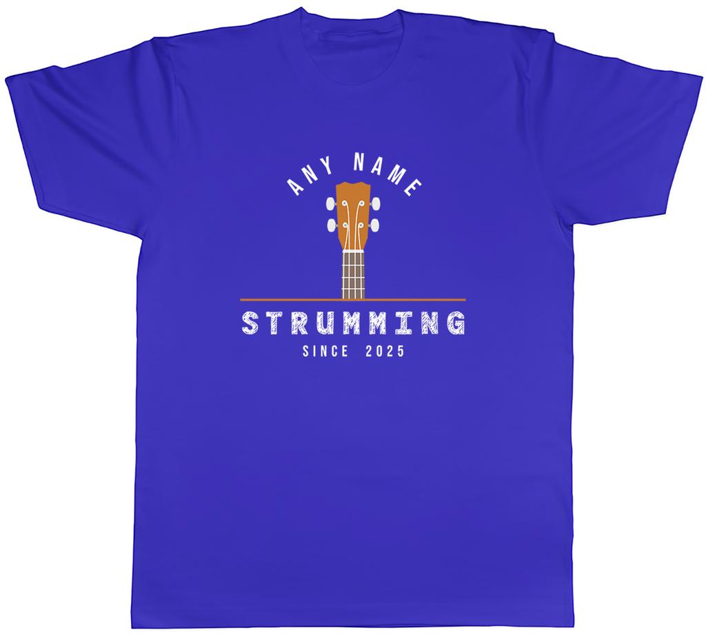 Personalised Ukulele Musician Strumming Since Mens TShirt Tee Gift Top