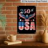 2D Flat 250th Anniversary American Metal Sign, 8×12 Inch Aluminum Wall Art, Durable Decor for Independence Day, Memorial Day & Independence Day