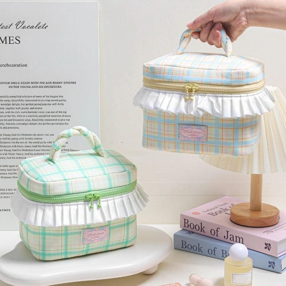 Square Portable Cosmetic Bag Kawaii Toiletry Bag Portable Handheld Cosmetic Case  Travel