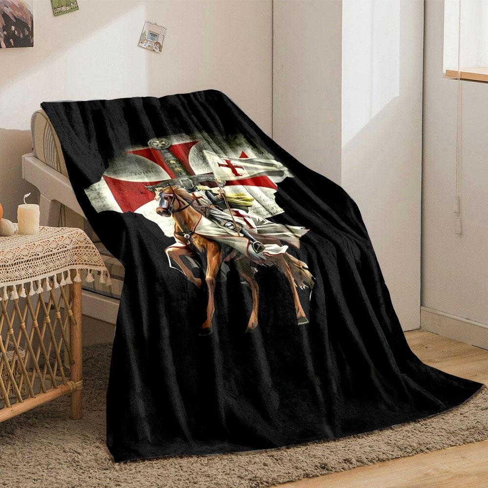 Crusader Knight Blanket Printed Blanket for Living Room Bed Couch lunch break Soft Cozy Blanket for Friend's festival Gift