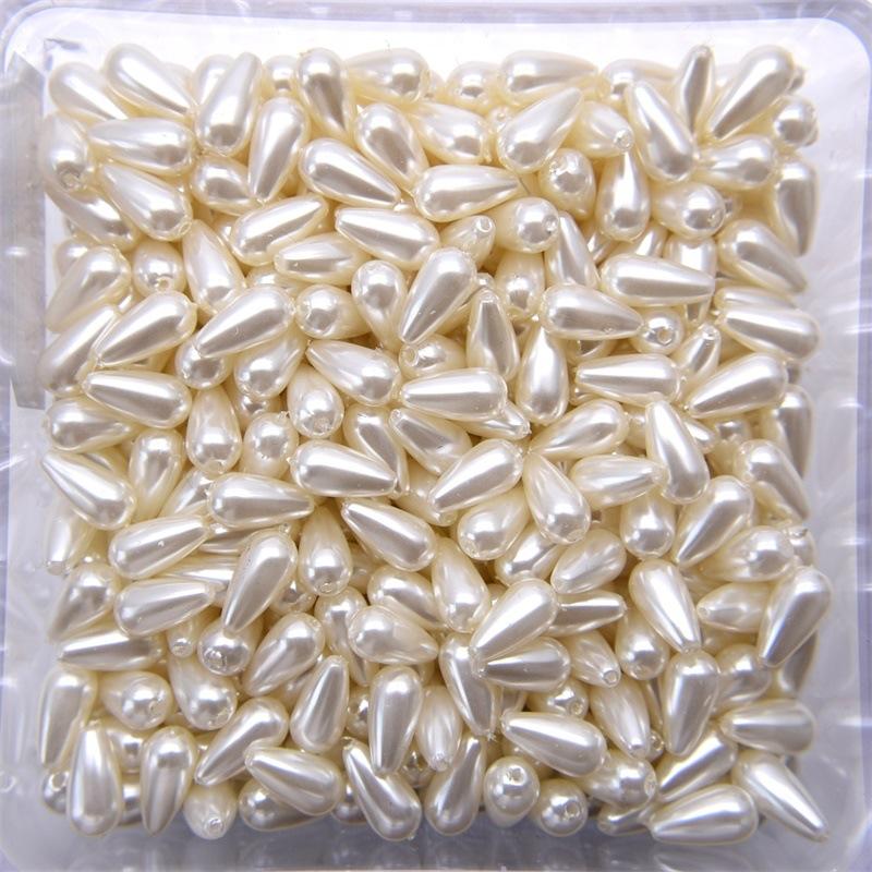 Beige High-Gloss Water Drop Imitation Pearl Beads for DIY Jewelry and Clothing Accessories