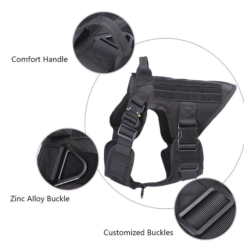 Cross-Border Tactical Dog Harness: Anti-Burst Outdoor Vest for Large Dogs