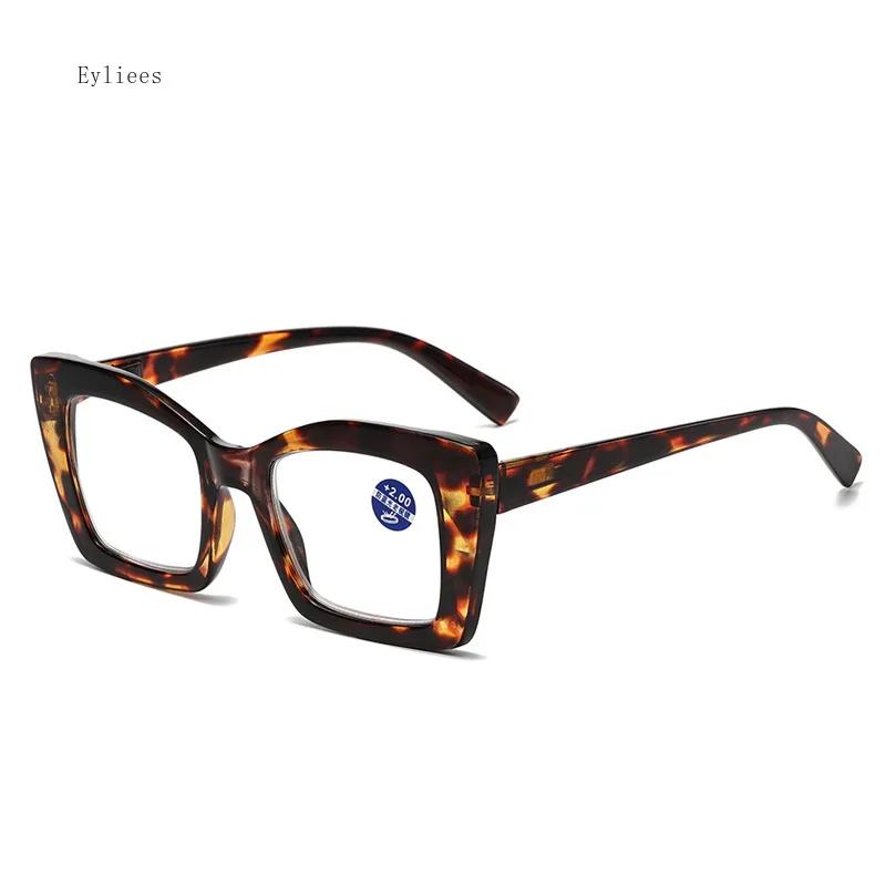 Fashion Reading Glasses Women Prescription Oversized Square Large Optical Lens Female Eyeglasses Trendy Eyewear Lady 0 to + 4.0