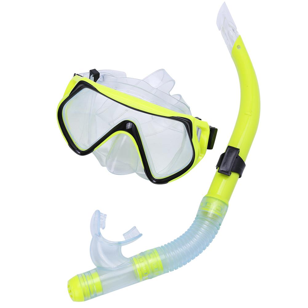 Adult Diving Goggles Snorkeling Swimming   Underwater Swimming Glasses Snorkel (Blue)