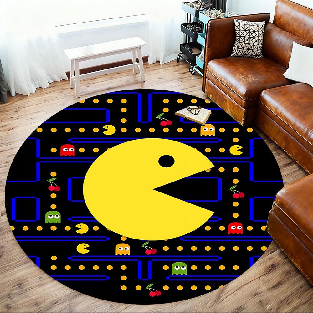 1pc Pac-Man, Maze Round Chair mat Area Rug - Non-Slip, Floor Mat for Office, Bedroom, and Indoor Decor c1125183